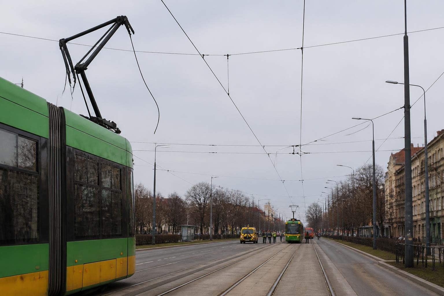 Tramwaje stanęły na Królowej Jadwigi Tramwaje stanęły na Królowej Jadwigi