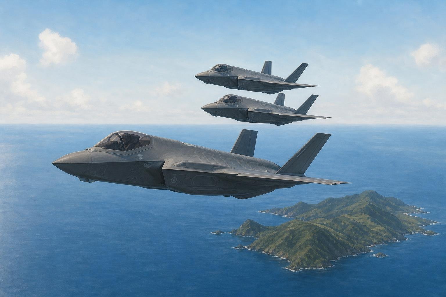 Kolme F-35:tä bongattiin Azoreilla