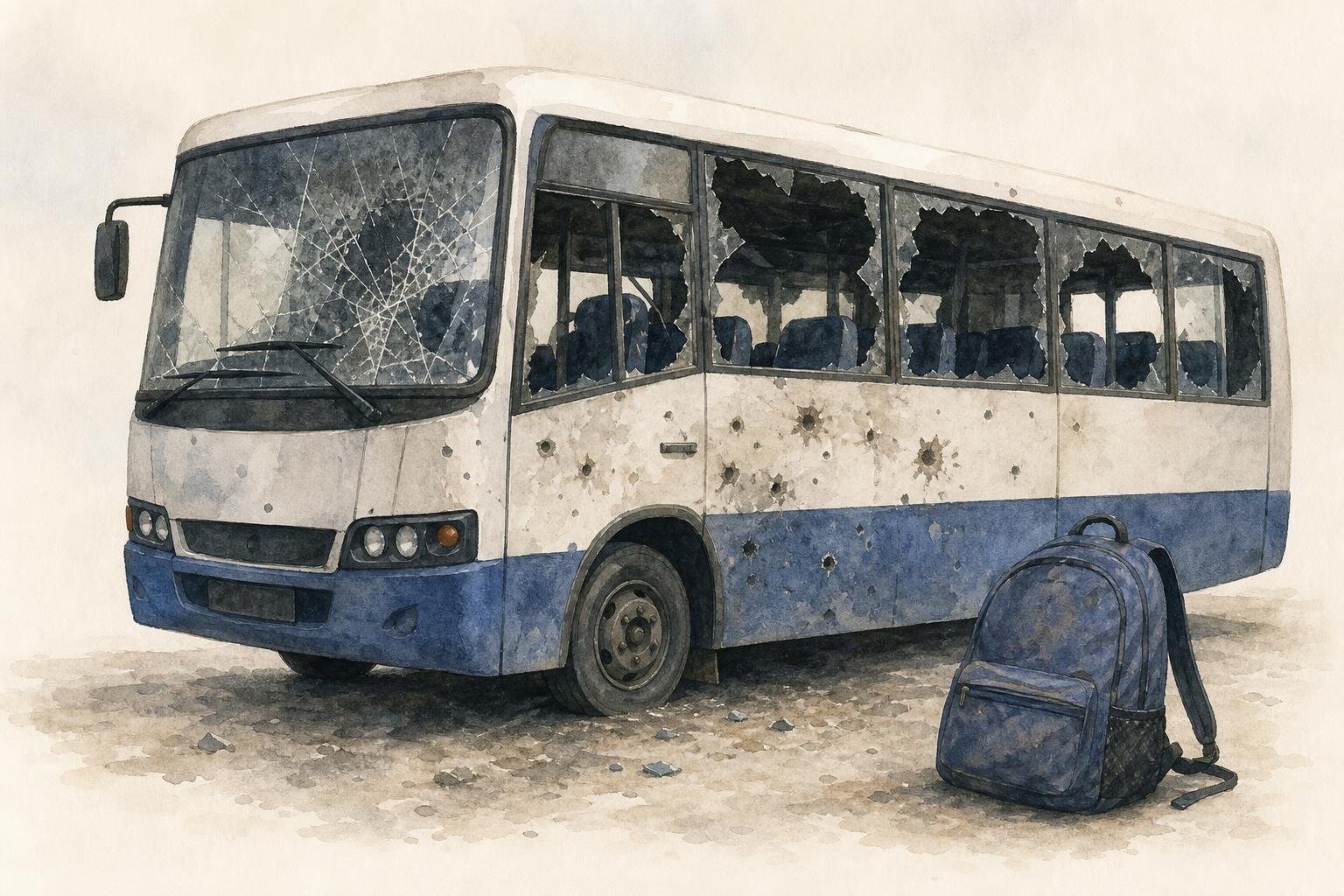 Пять человек погибли при ударе по автобусу