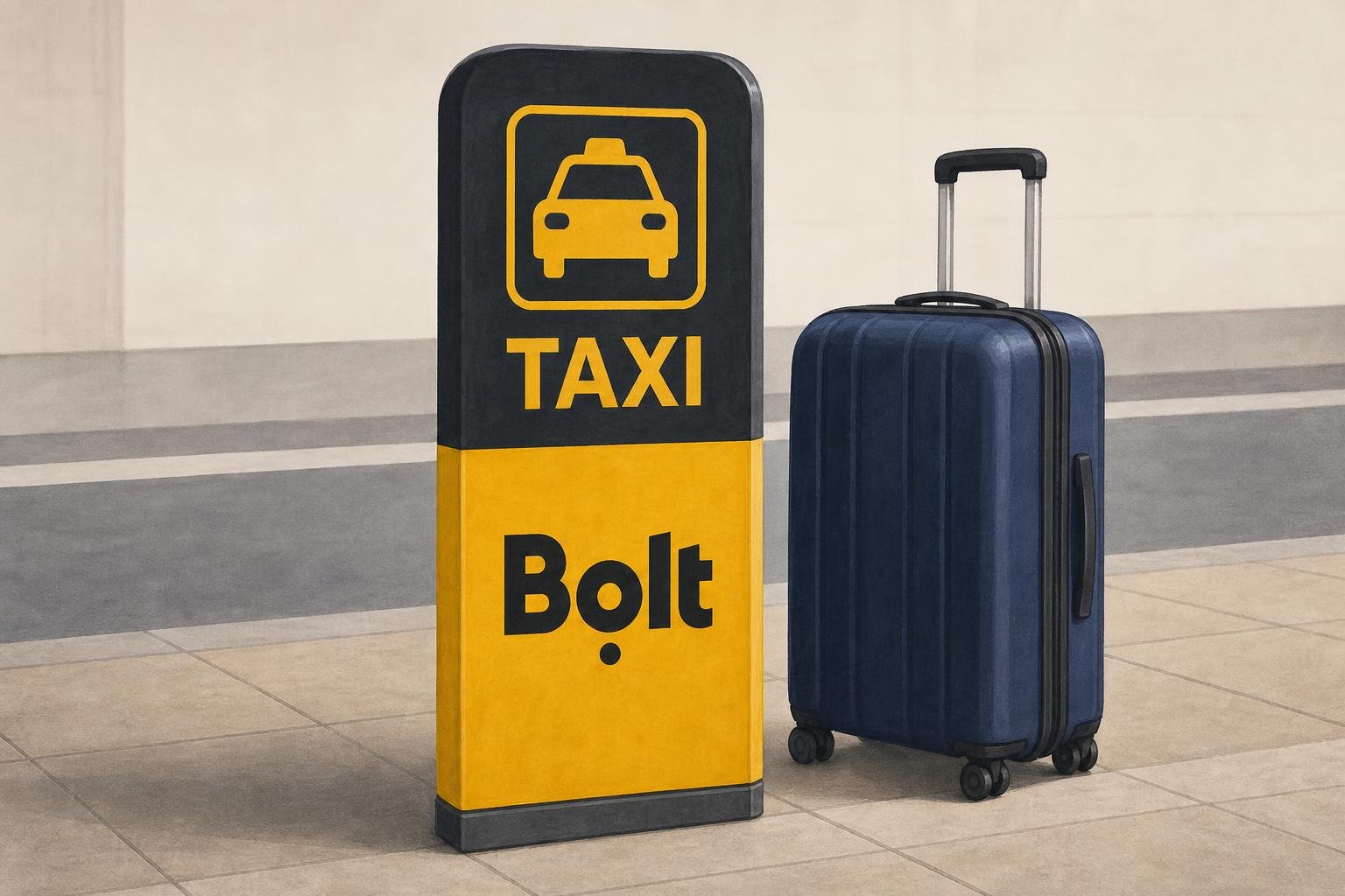 Bolt taksitolpalle Helsinki-Vantaalla