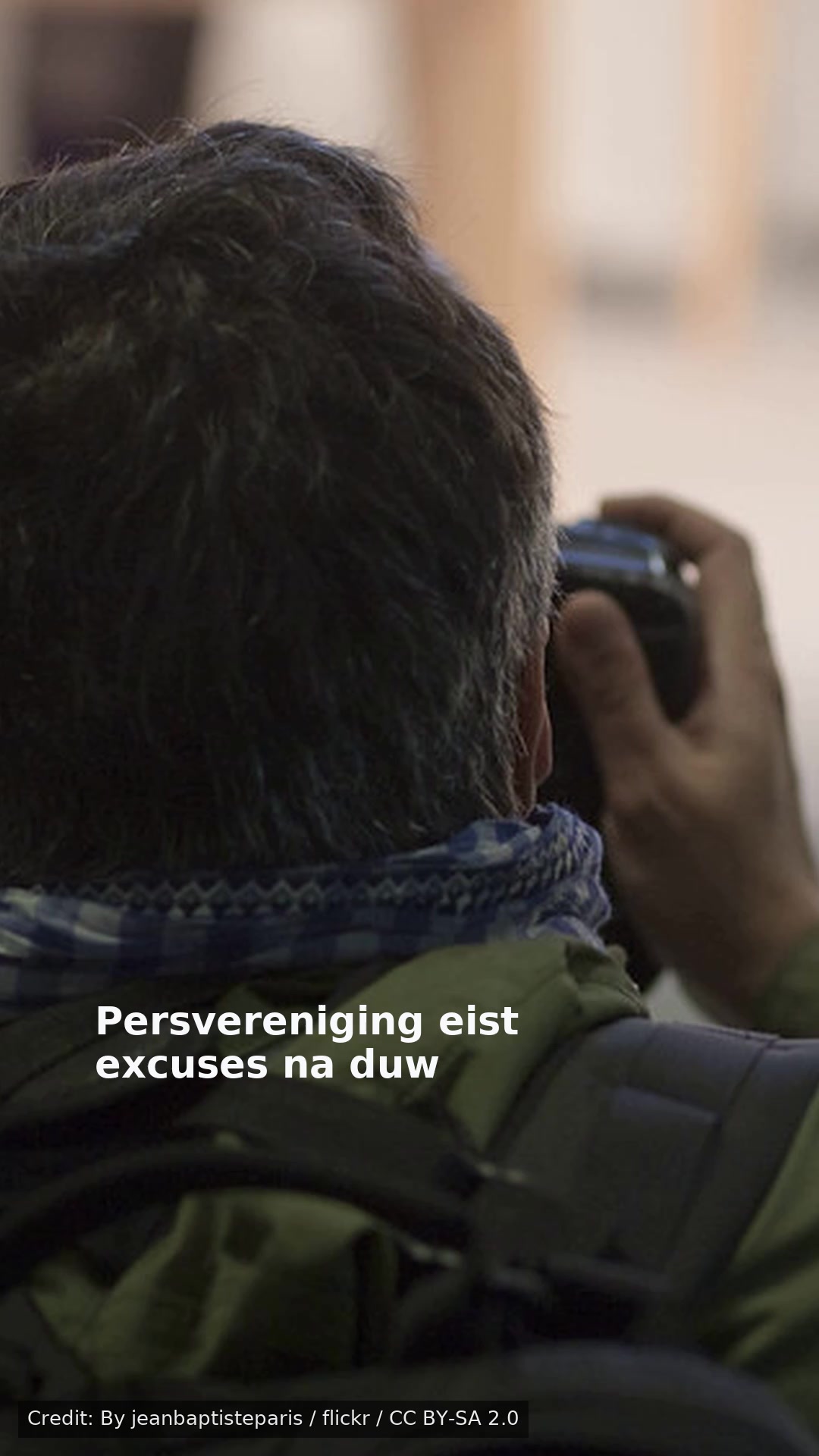 Persvereniging eist excuses na duw