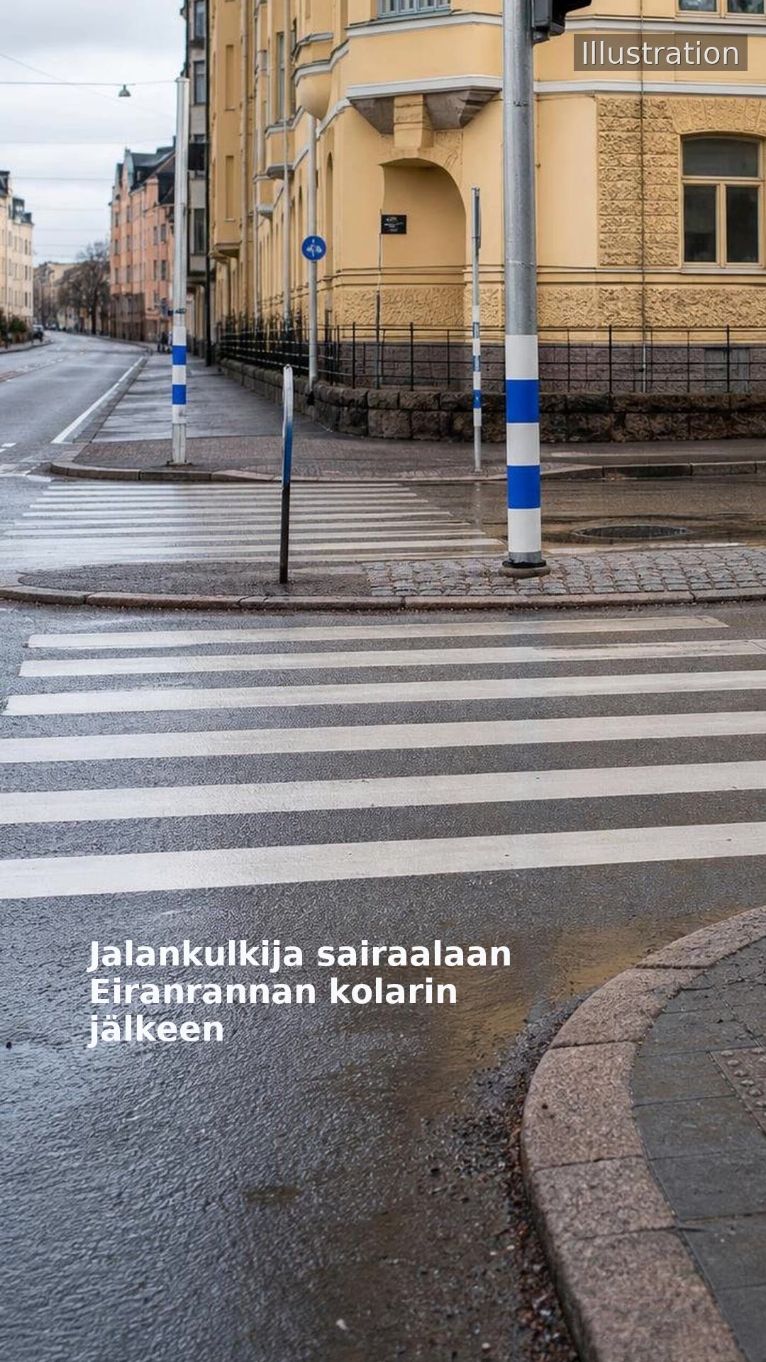 Jalankulkija sairaalaan Eiranrannan kolarin jälkeen