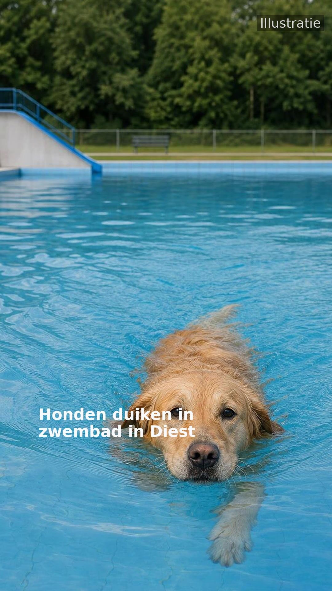 Honden duiken in zwembad in Diest