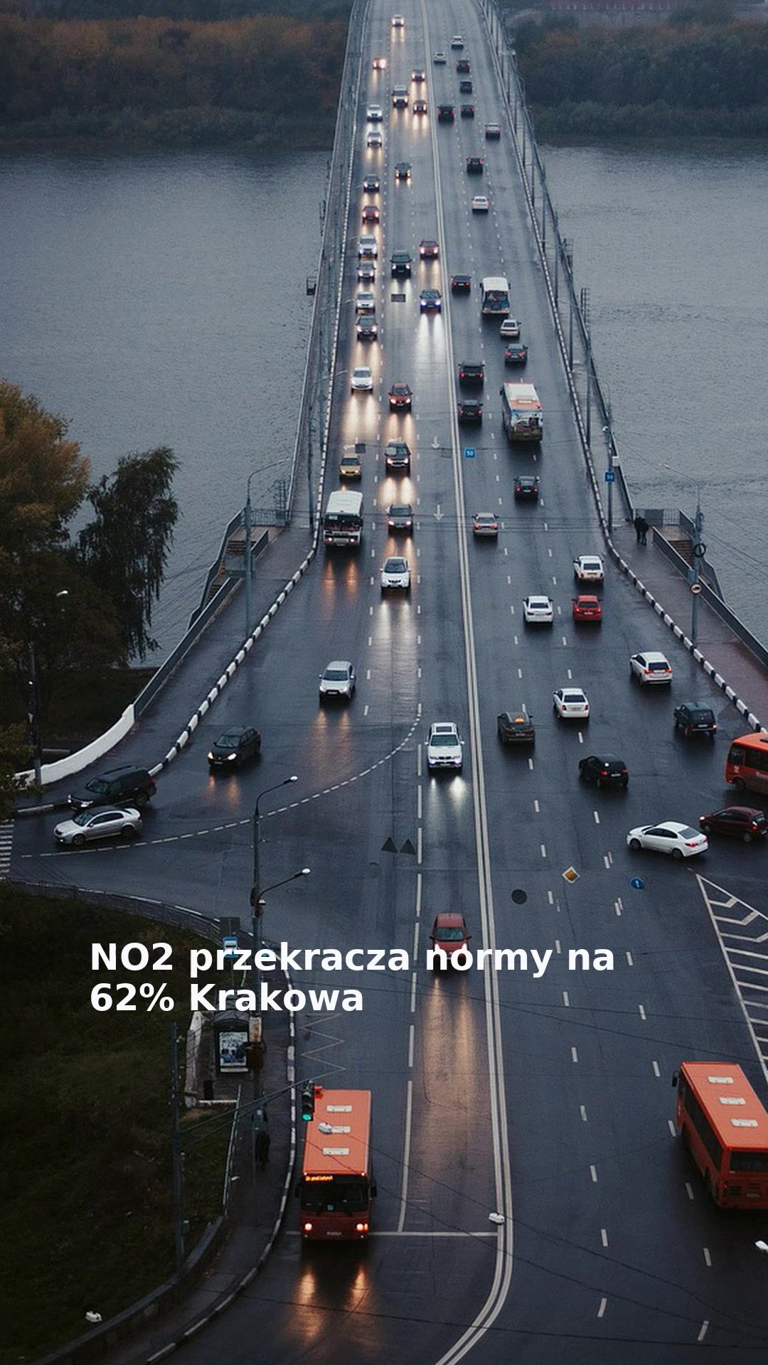 NO2 przekracza normy na 62% Krakowa