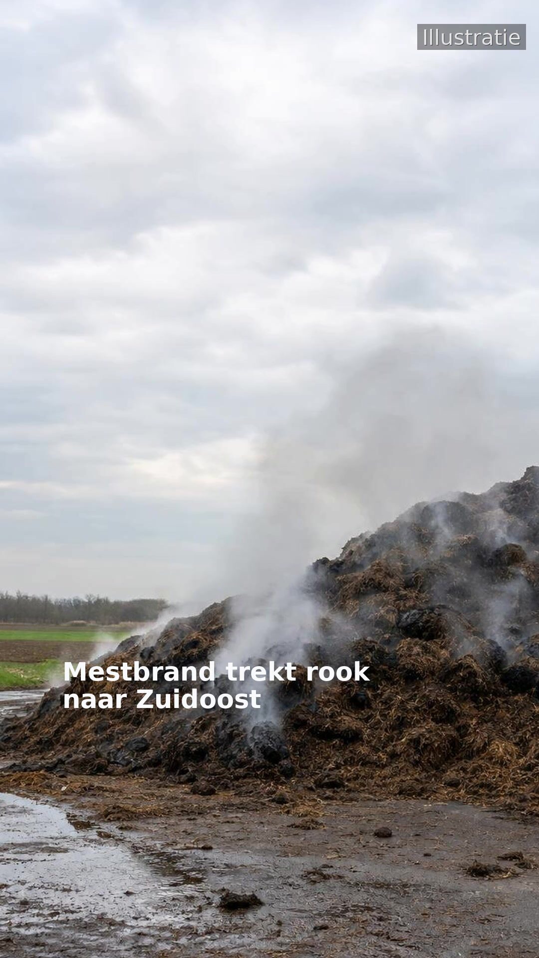 Mestbrand trekt rook naar Zuidoost