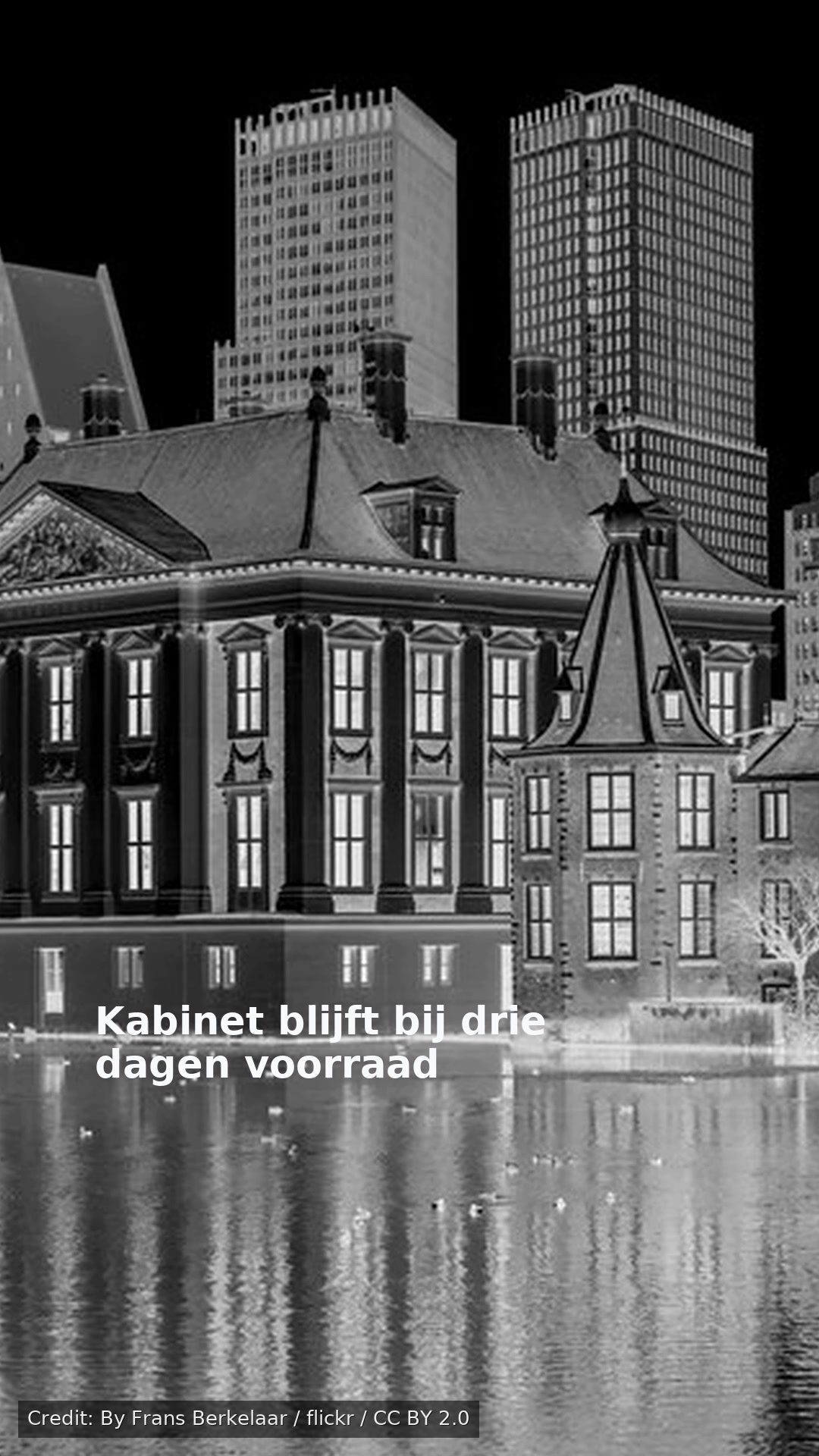 Kabinet blijft bij drie dagen voorraad
