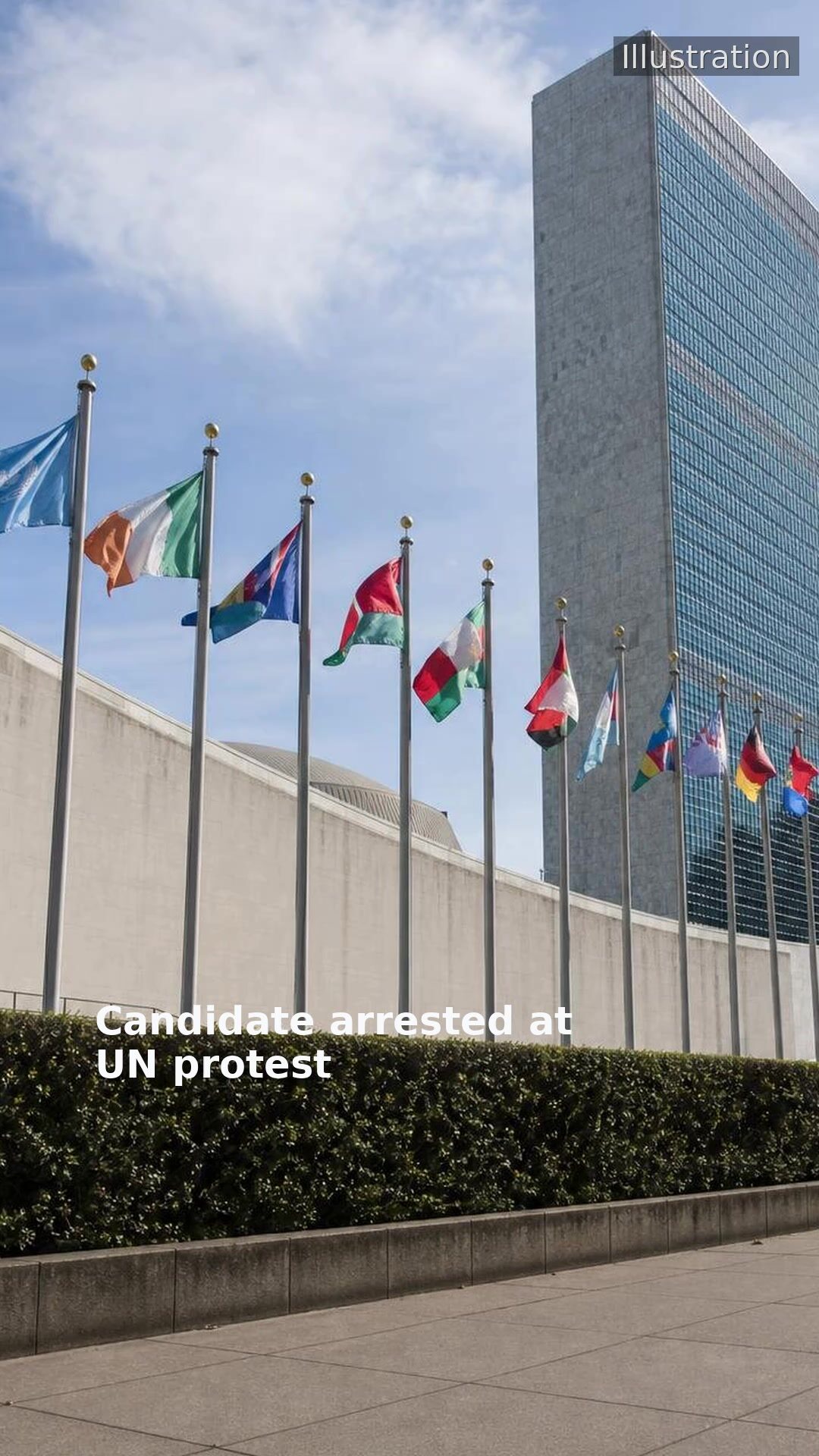 Candidate arrested at UN protest