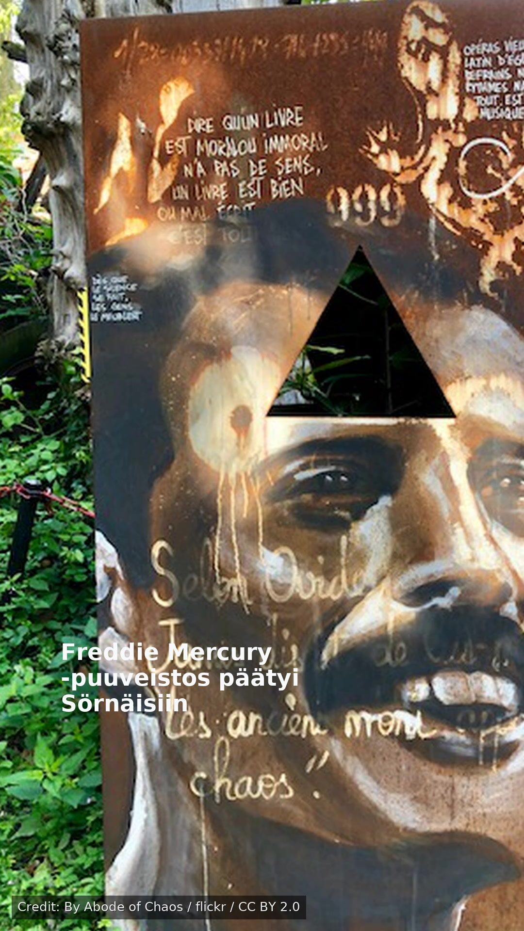 Freddie Mercury -puuveistos päätyi Sörnäisiin