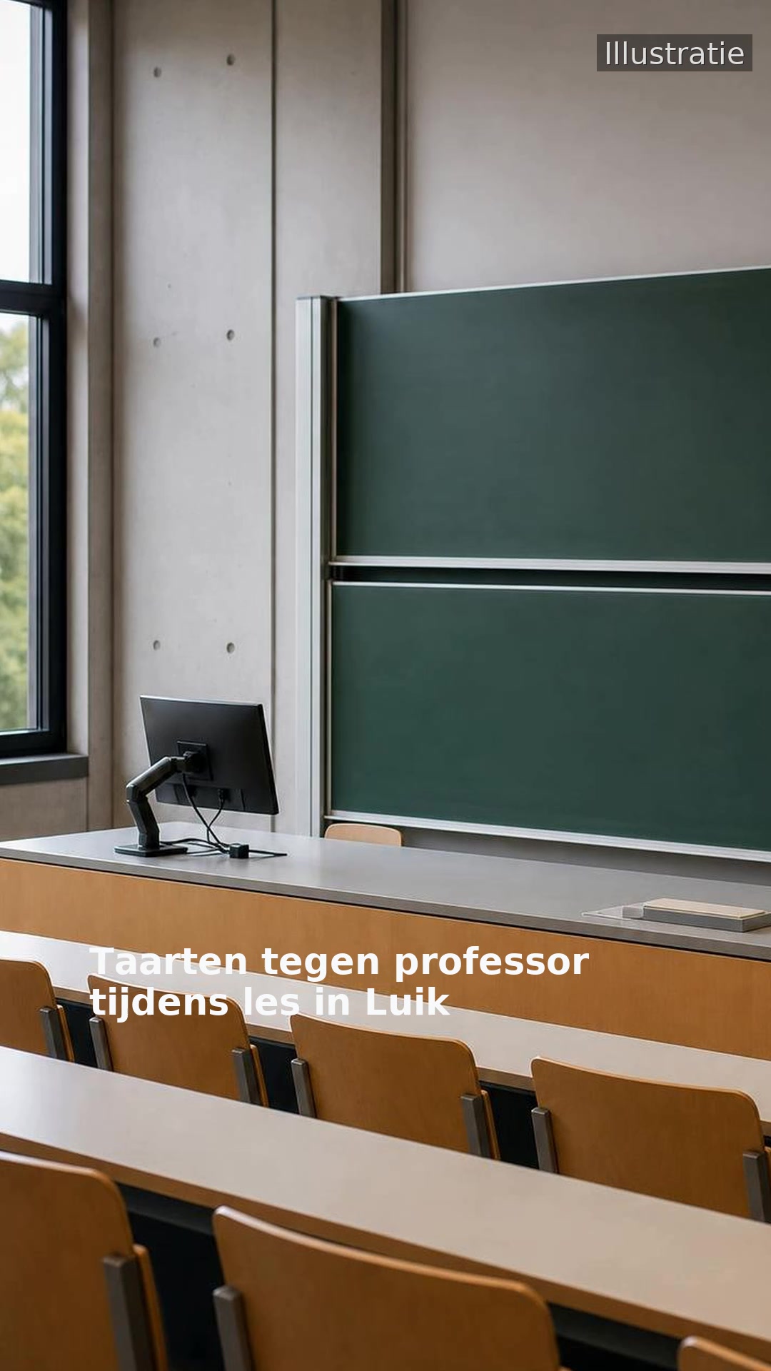 Taarten tegen professor tijdens les in Luik