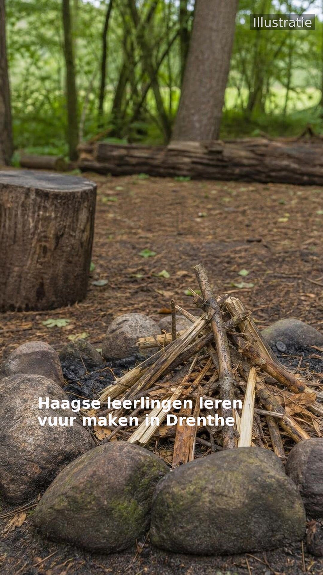 Haagse leerlingen leren vuur maken in Drenthe