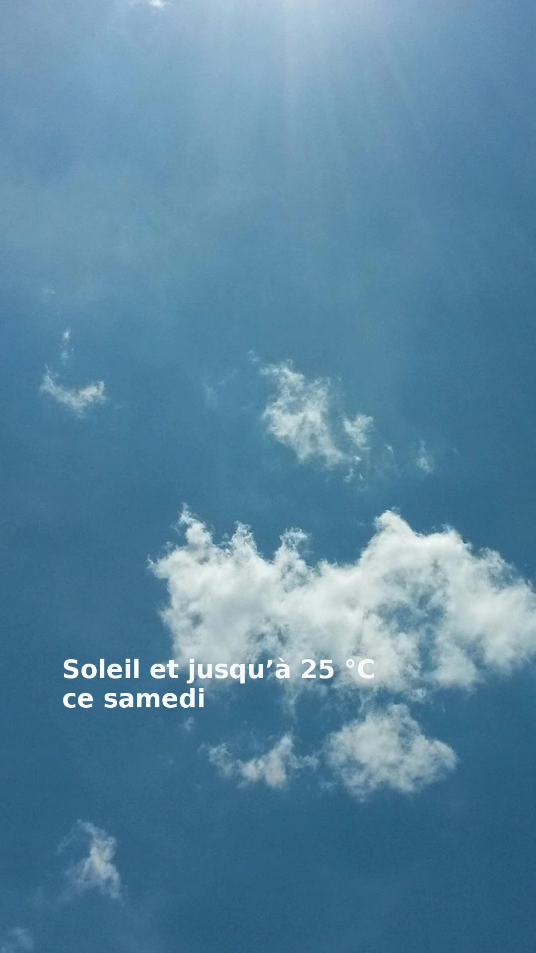 Soleil et jusqu’à 25 °C ce samedi