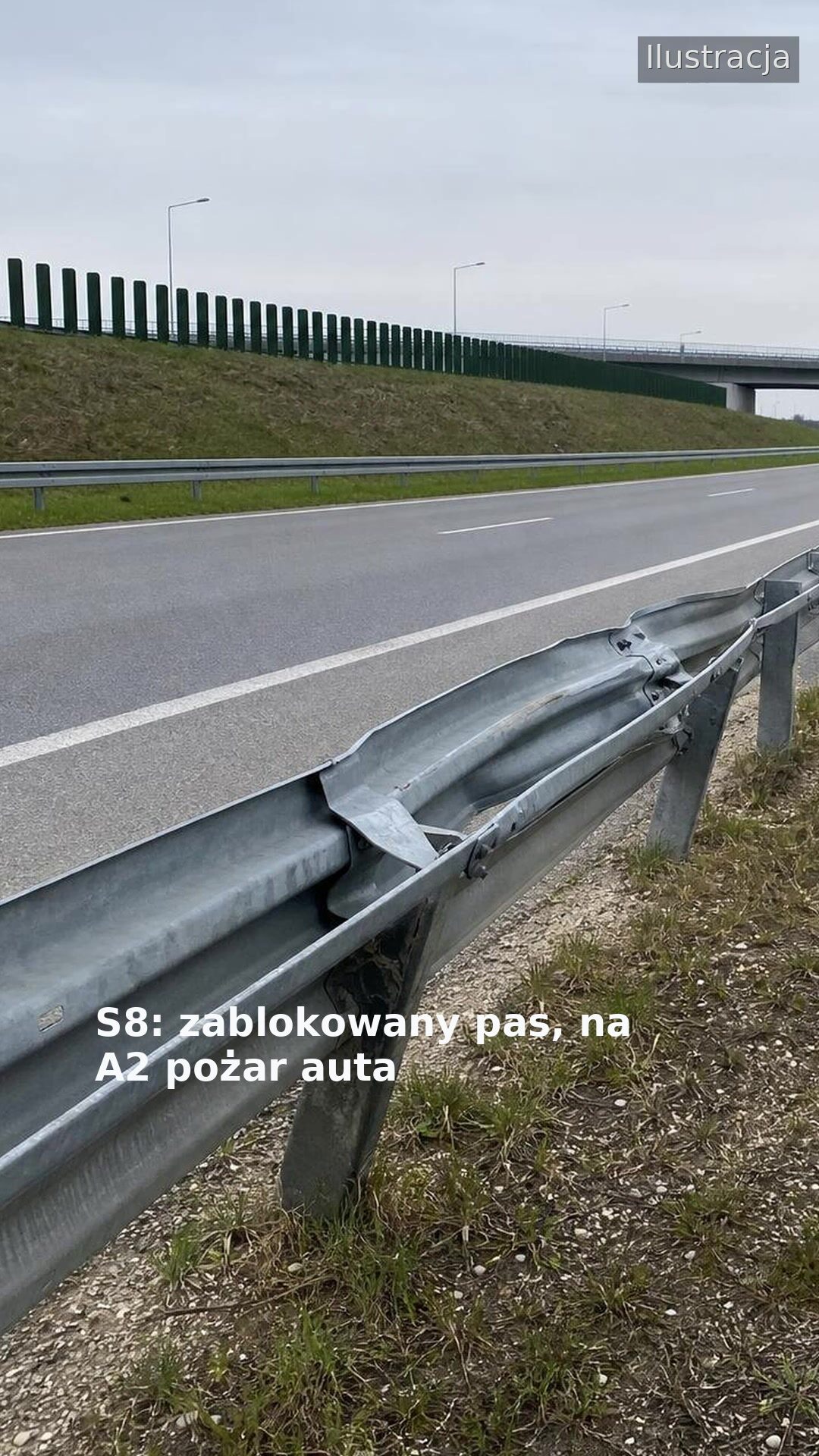 S8: zablokowany pas, na A2 pożar auta