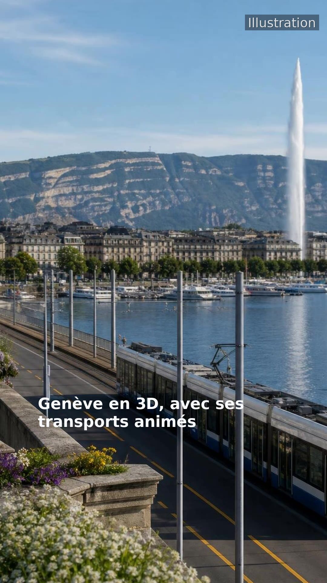 Genève en 3D, avec ses transports animés