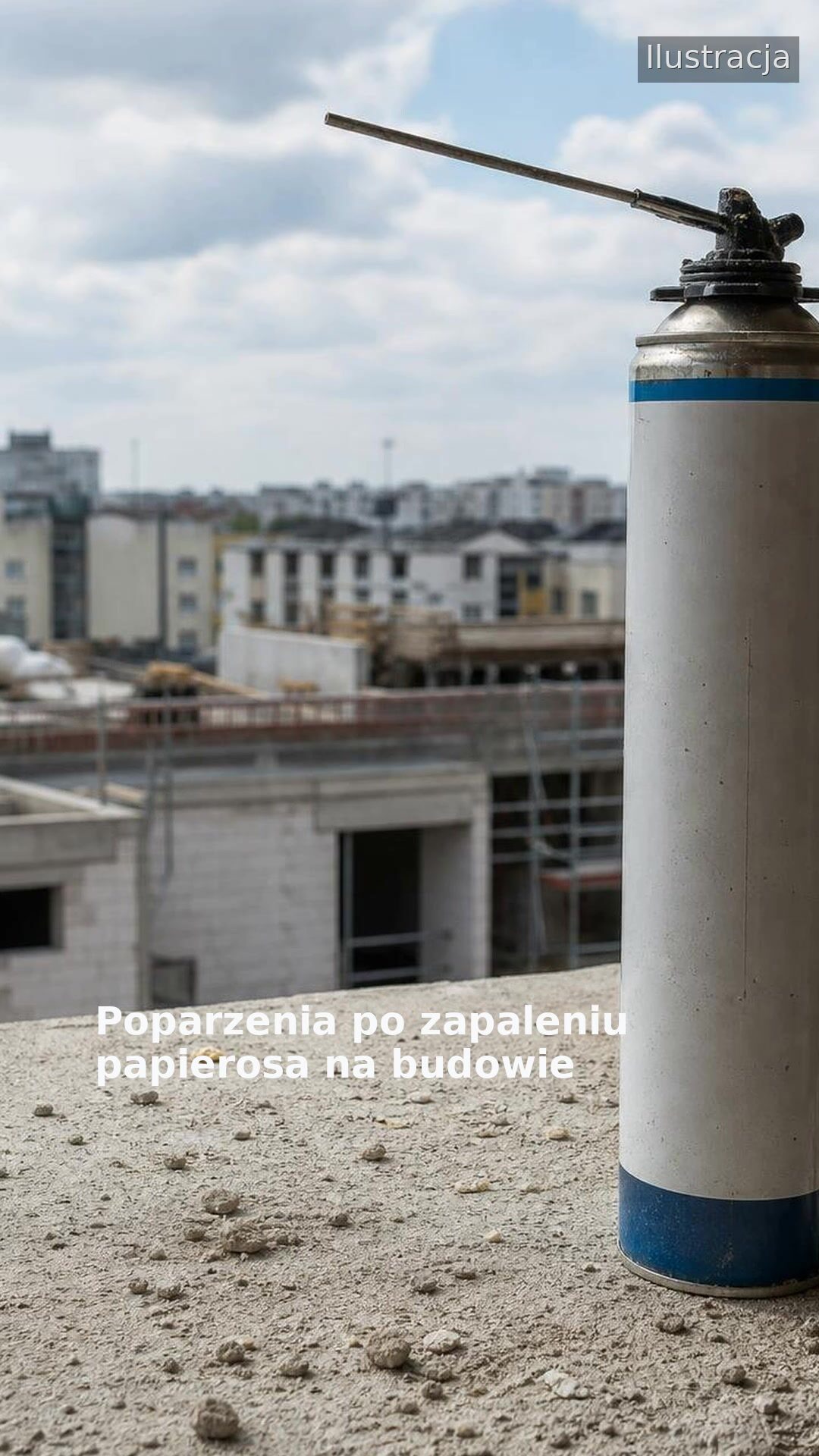 Poparzenia po zapaleniu papierosa na budowie
