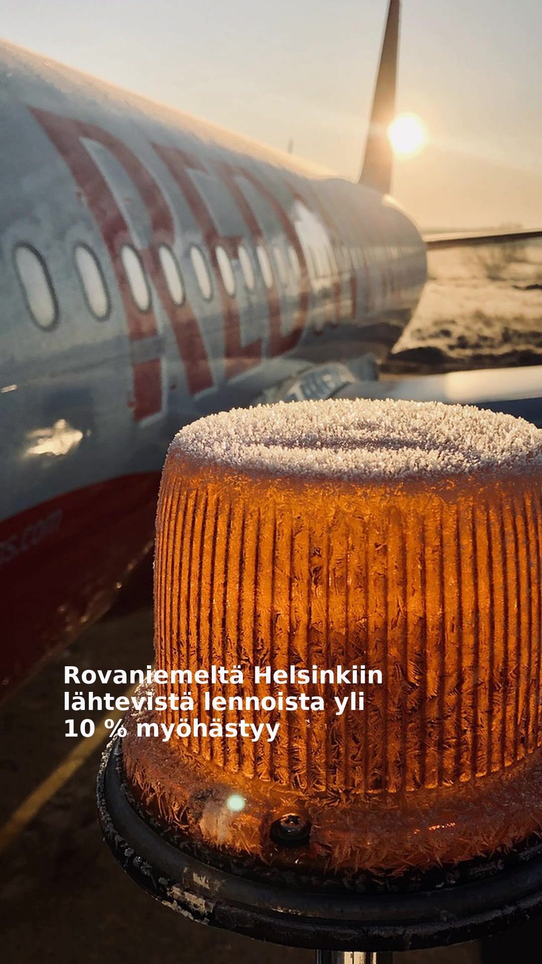 Rovaniemeltä Helsinkiin lähtevistä lennoista yli 10 % myöhästyy