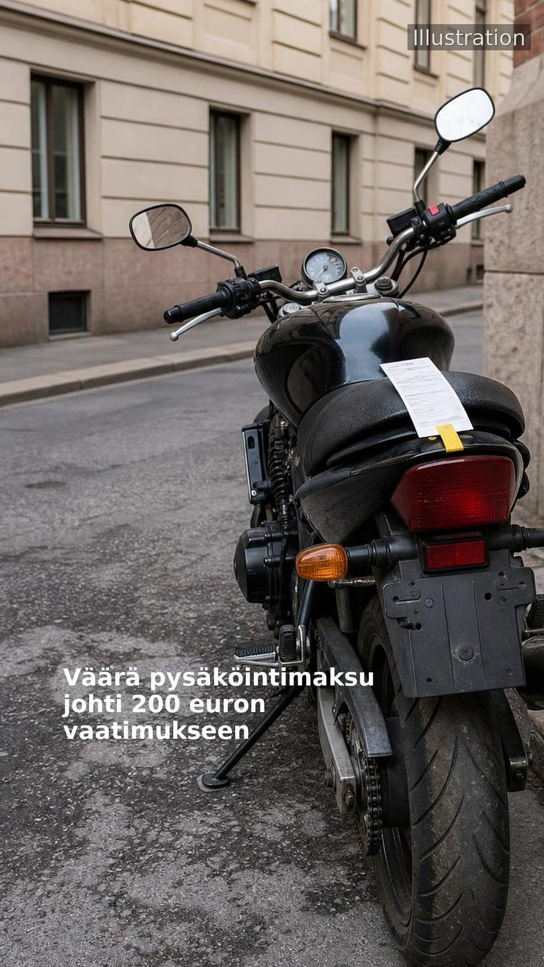 Väärä pysäköintimaksu johti 200 euron vaatimukseen