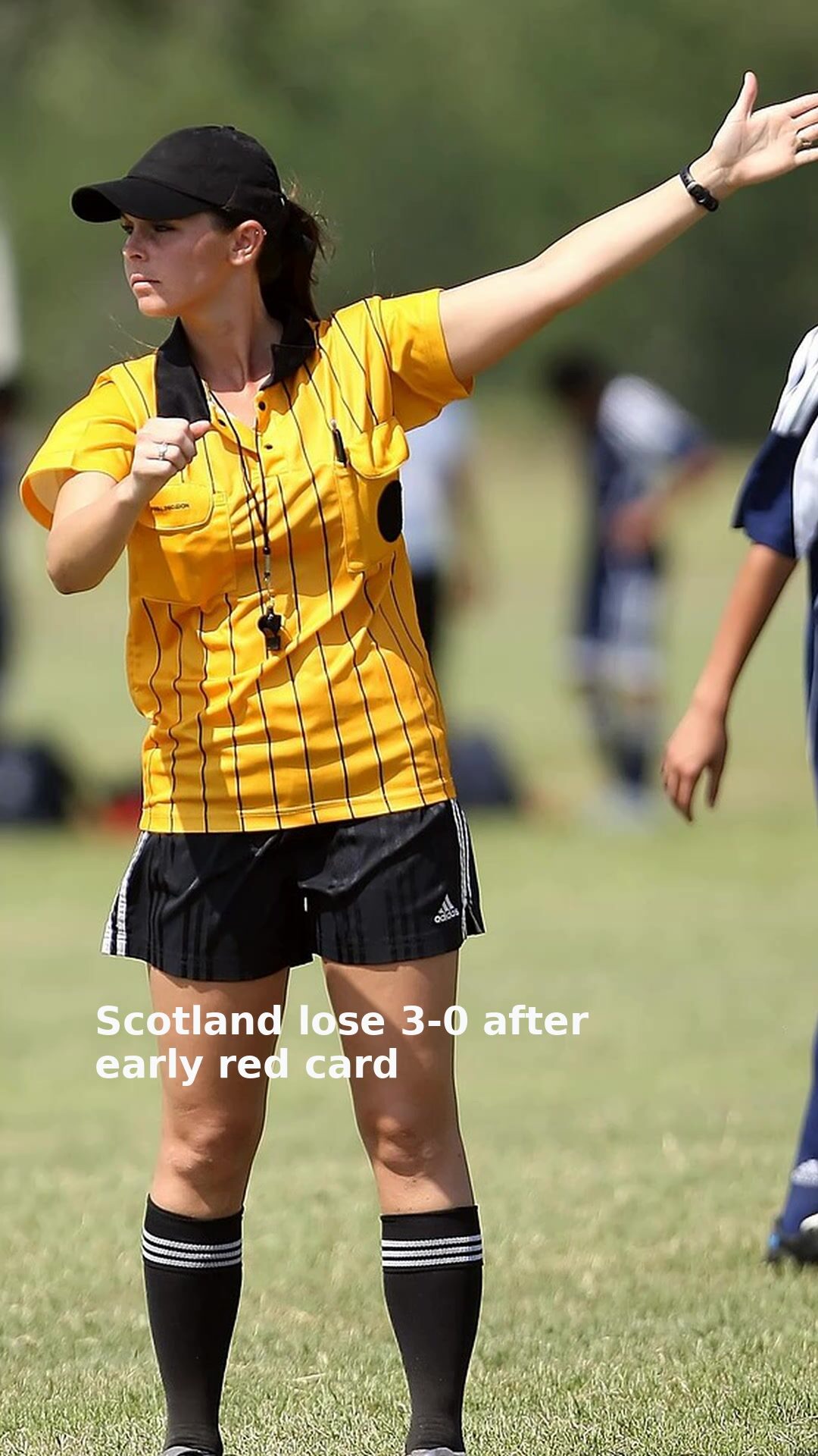 Scotland lose 3-0 after early red card