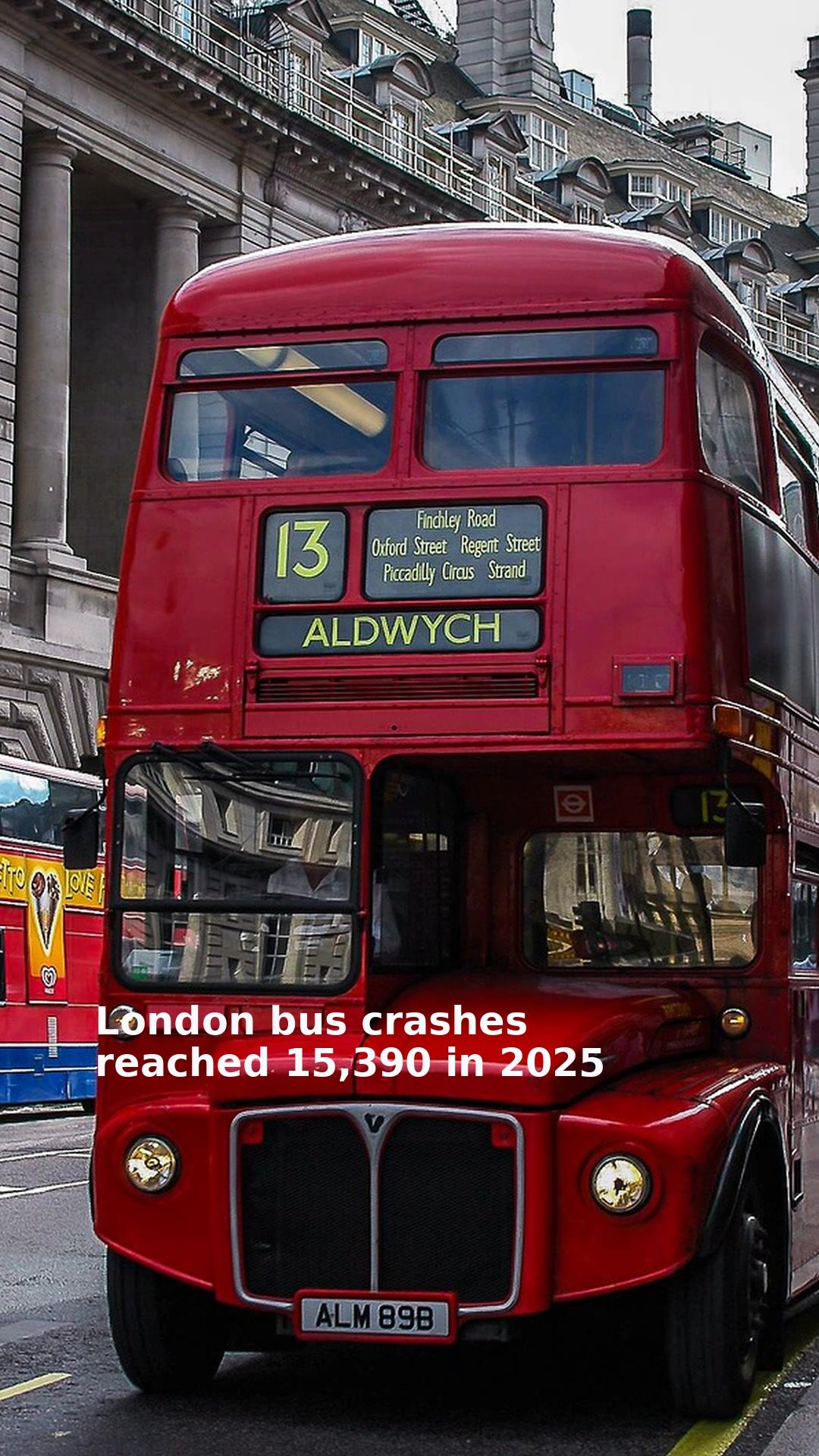 London bus crashes reached 15,390 in 2025