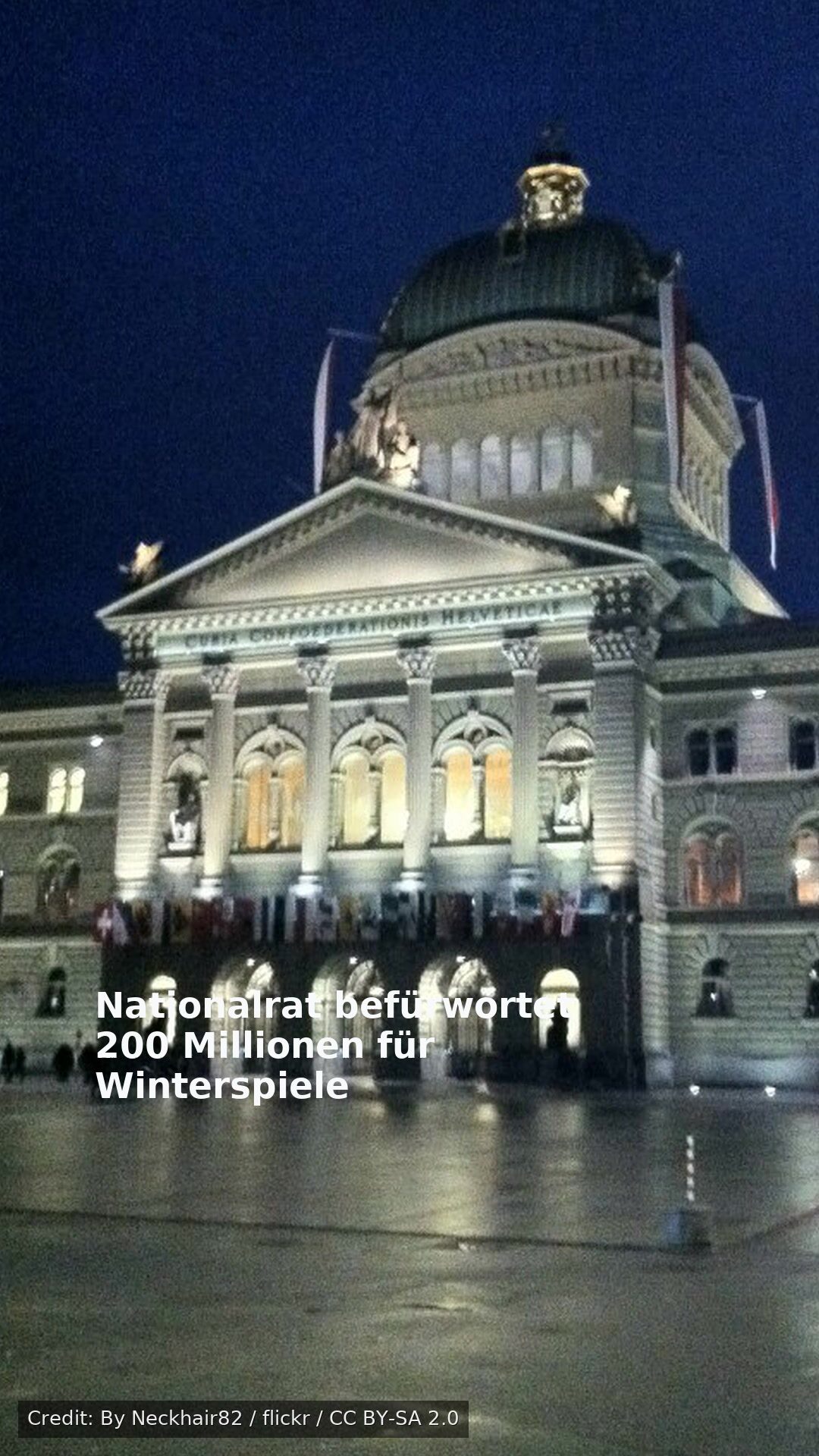 Nationalrat befürwortet 200 Millionen für Winterspiele