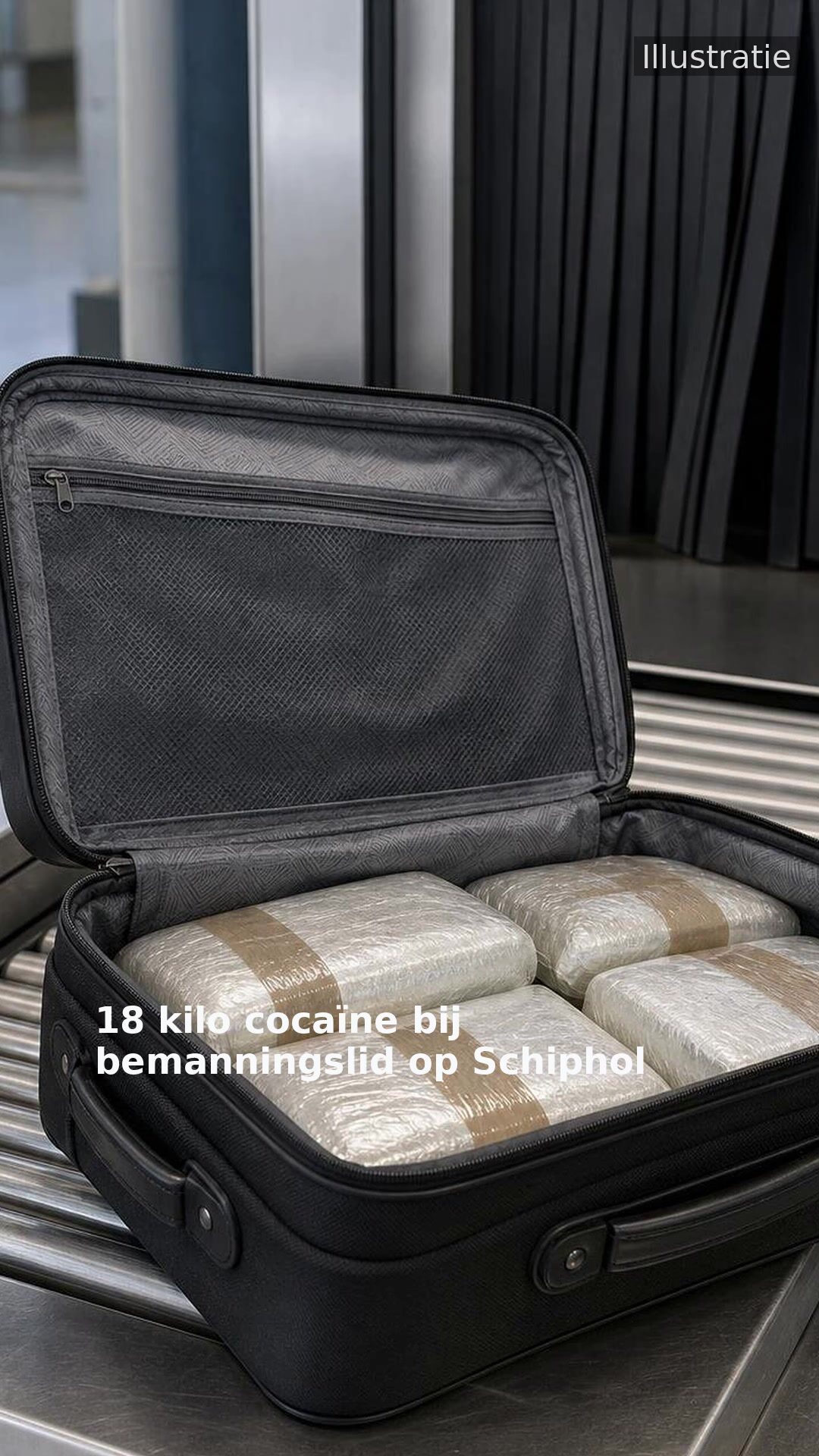 18 kilo cocaïne bij bemanningslid op Schiphol