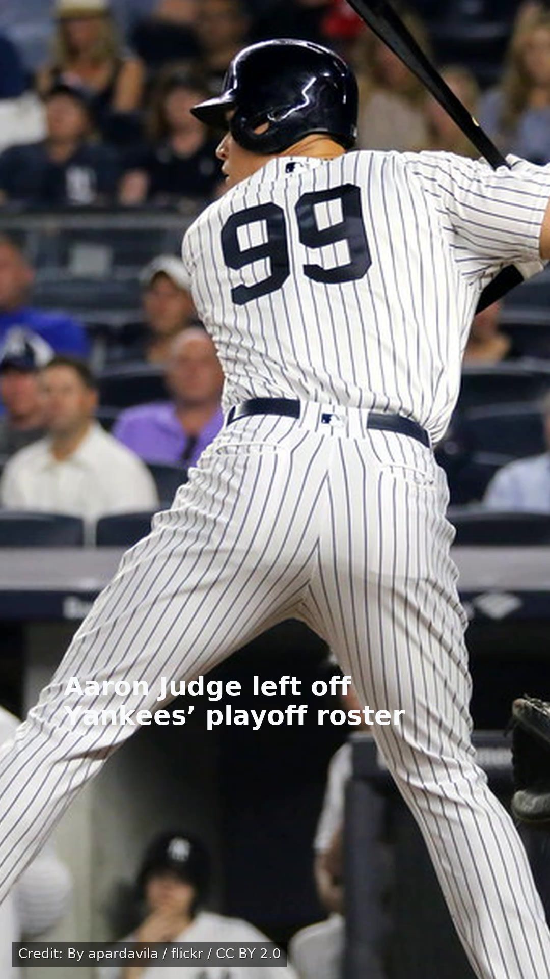 Aaron Judge left off Yankees’ playoff roster