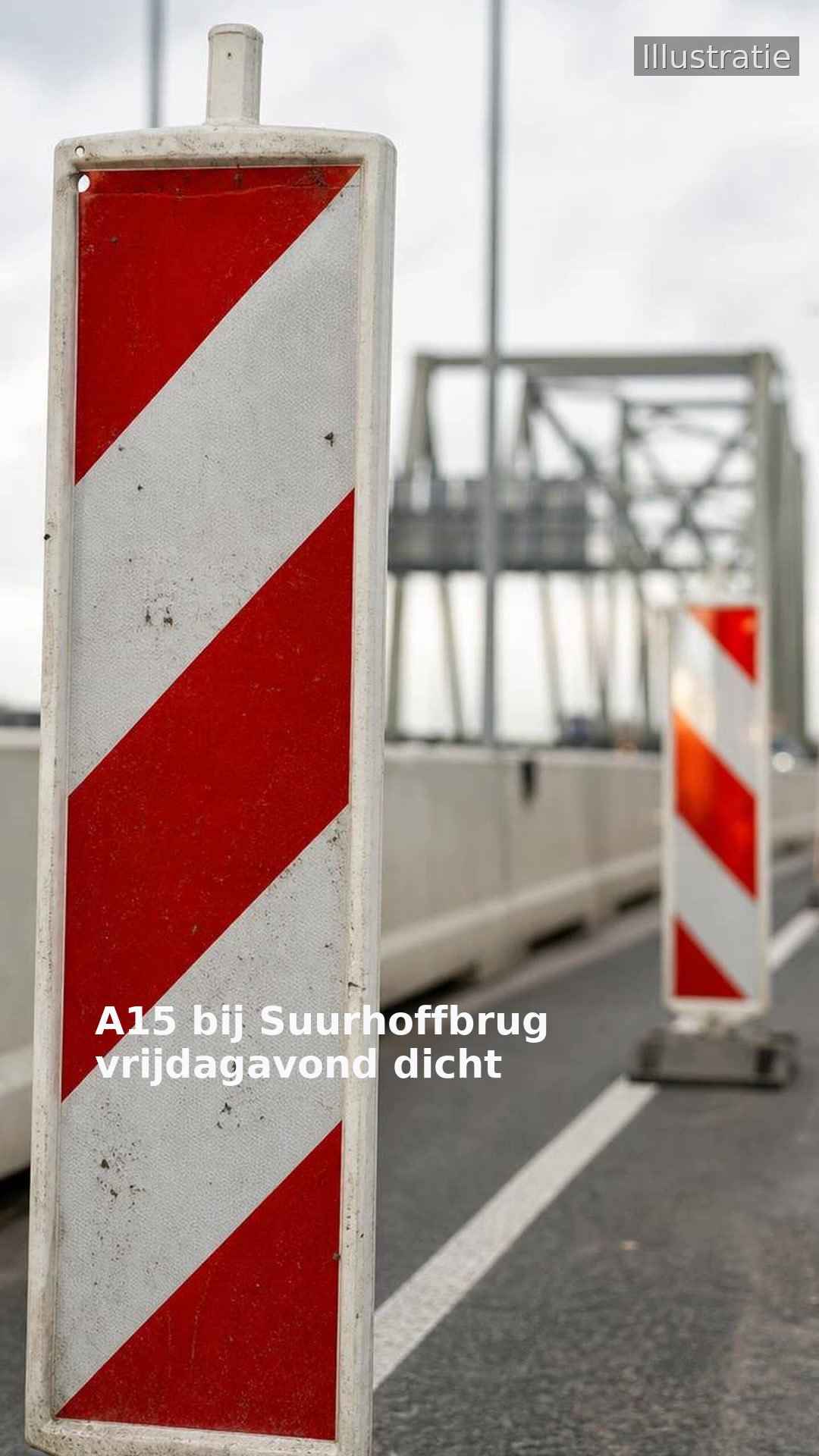 A15 bij Suurhoffbrug vrijdagavond dicht