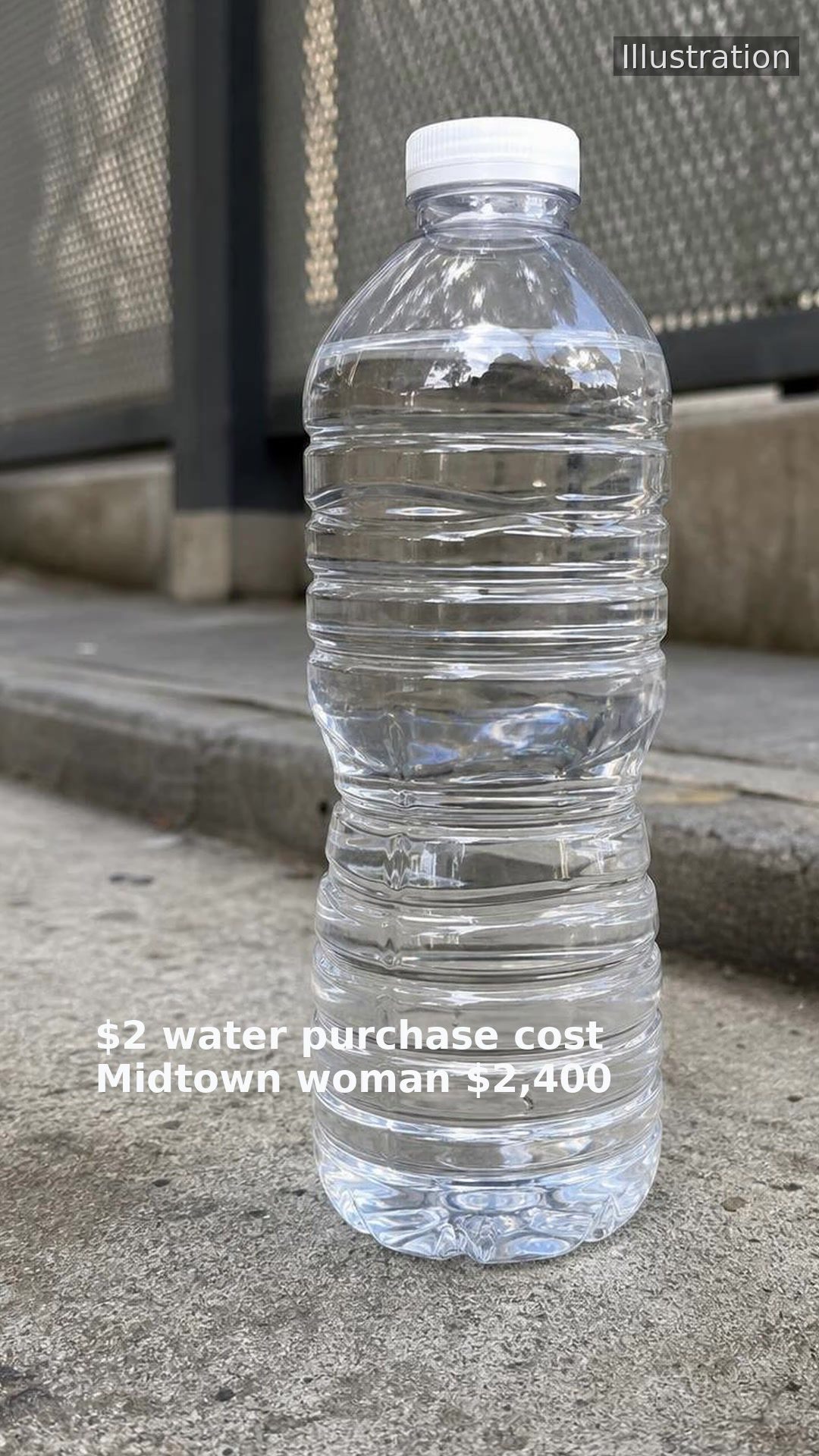 $2 water purchase cost Midtown woman $2,400