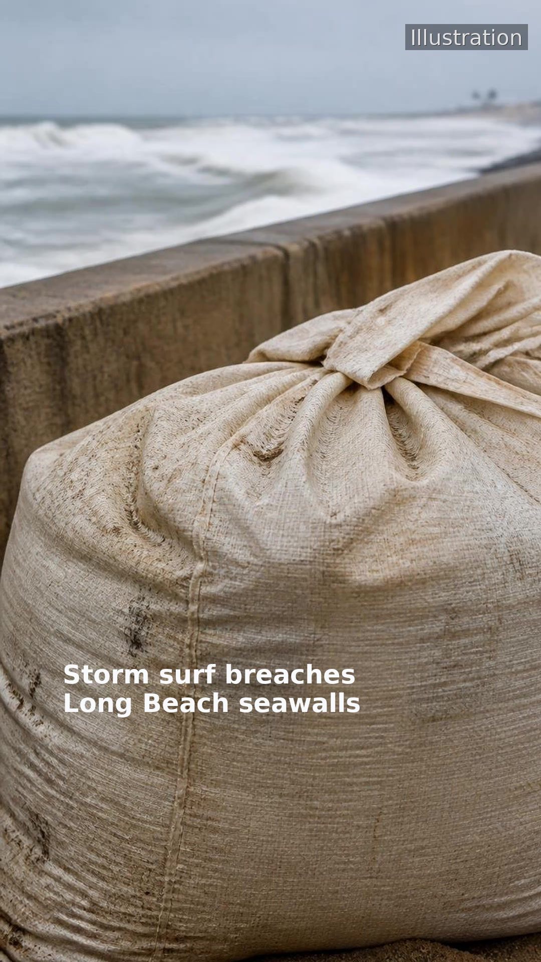Storm surf breaches Long Beach seawalls