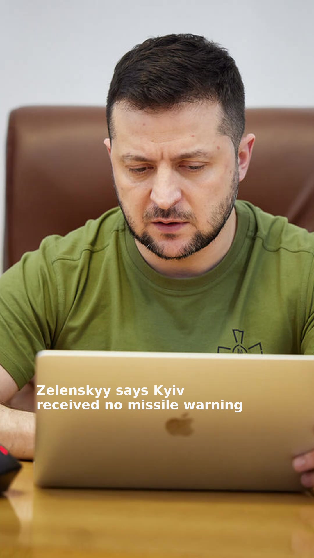 Zelenskyy says Kyiv received no missile warning
