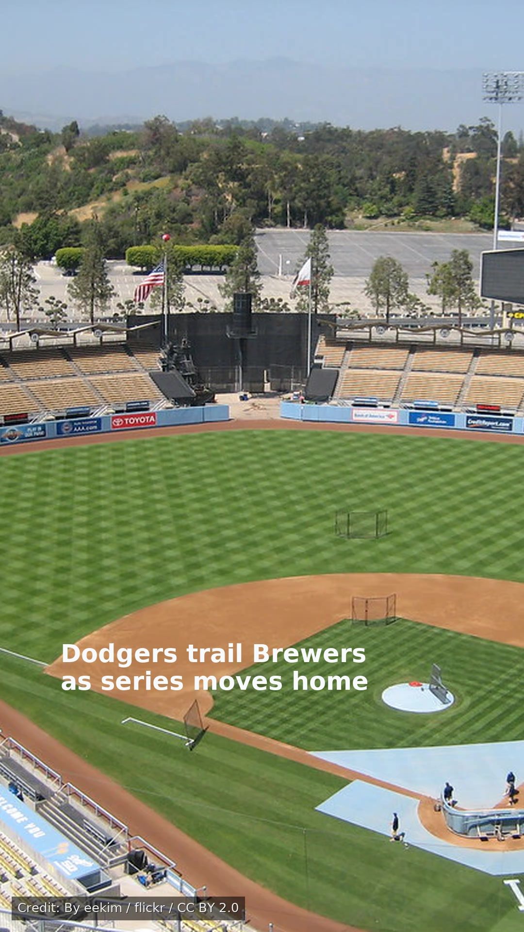 Dodgers trail Brewers as series moves home