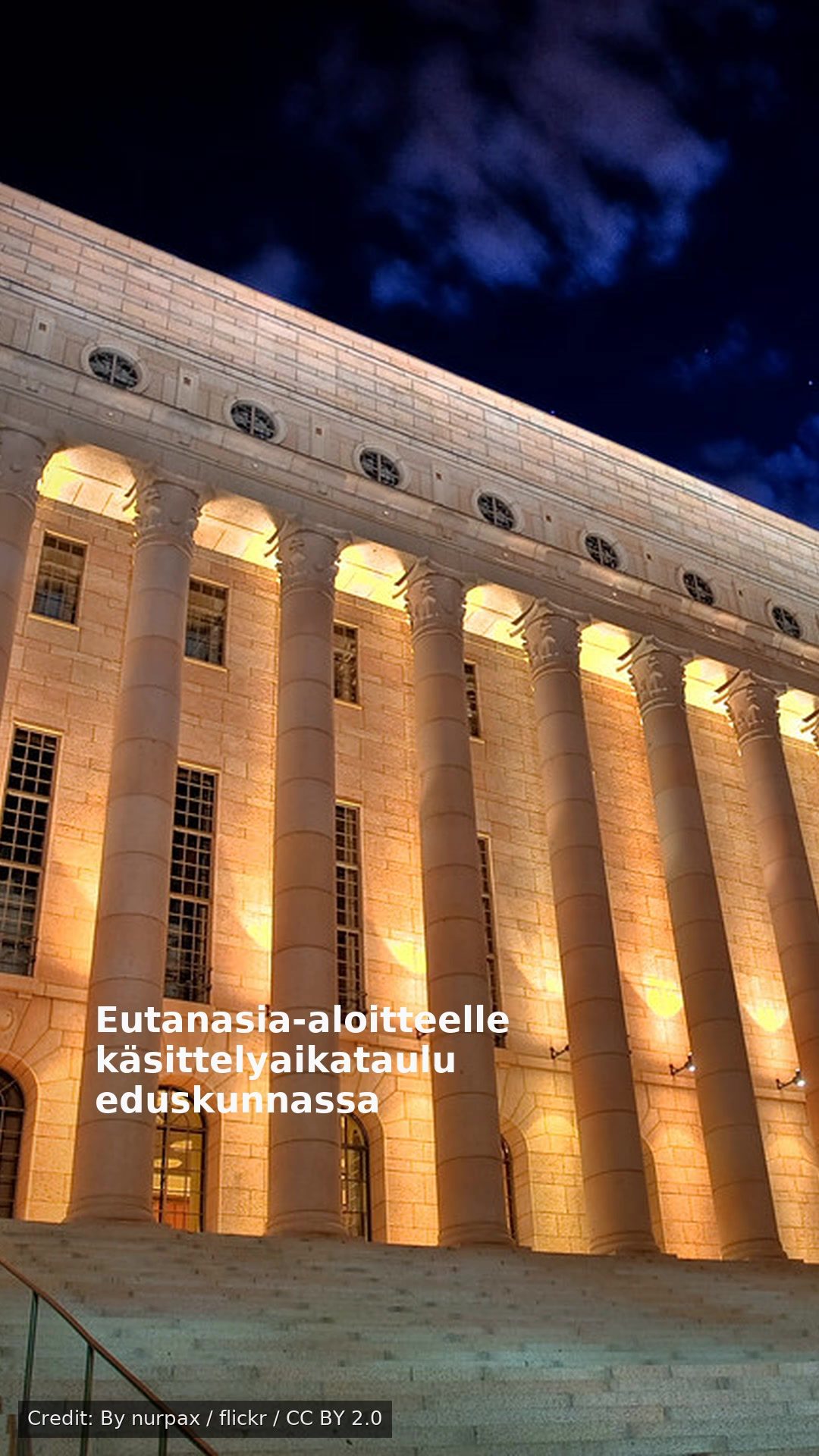 Eutanasia-aloitteelle käsittelyaikataulu eduskunnassa