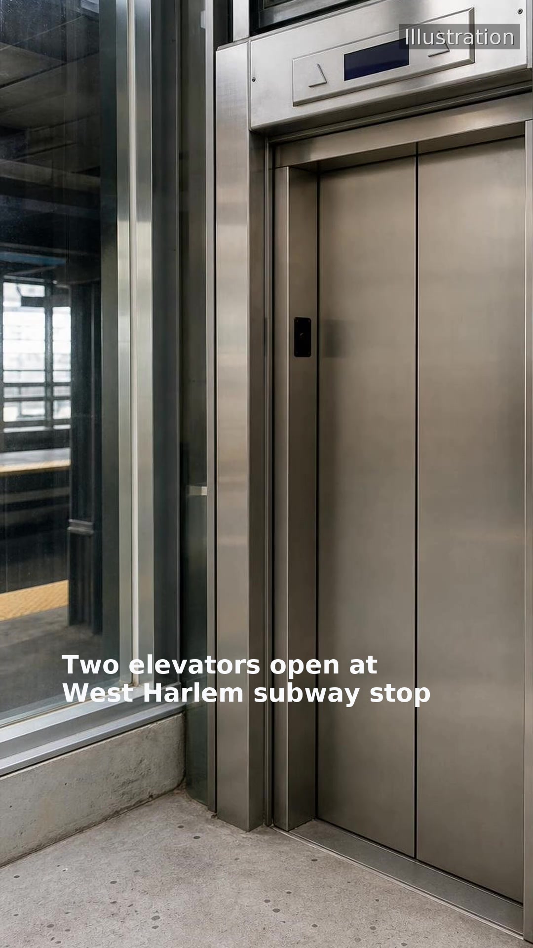 Two elevators open at West Harlem subway stop