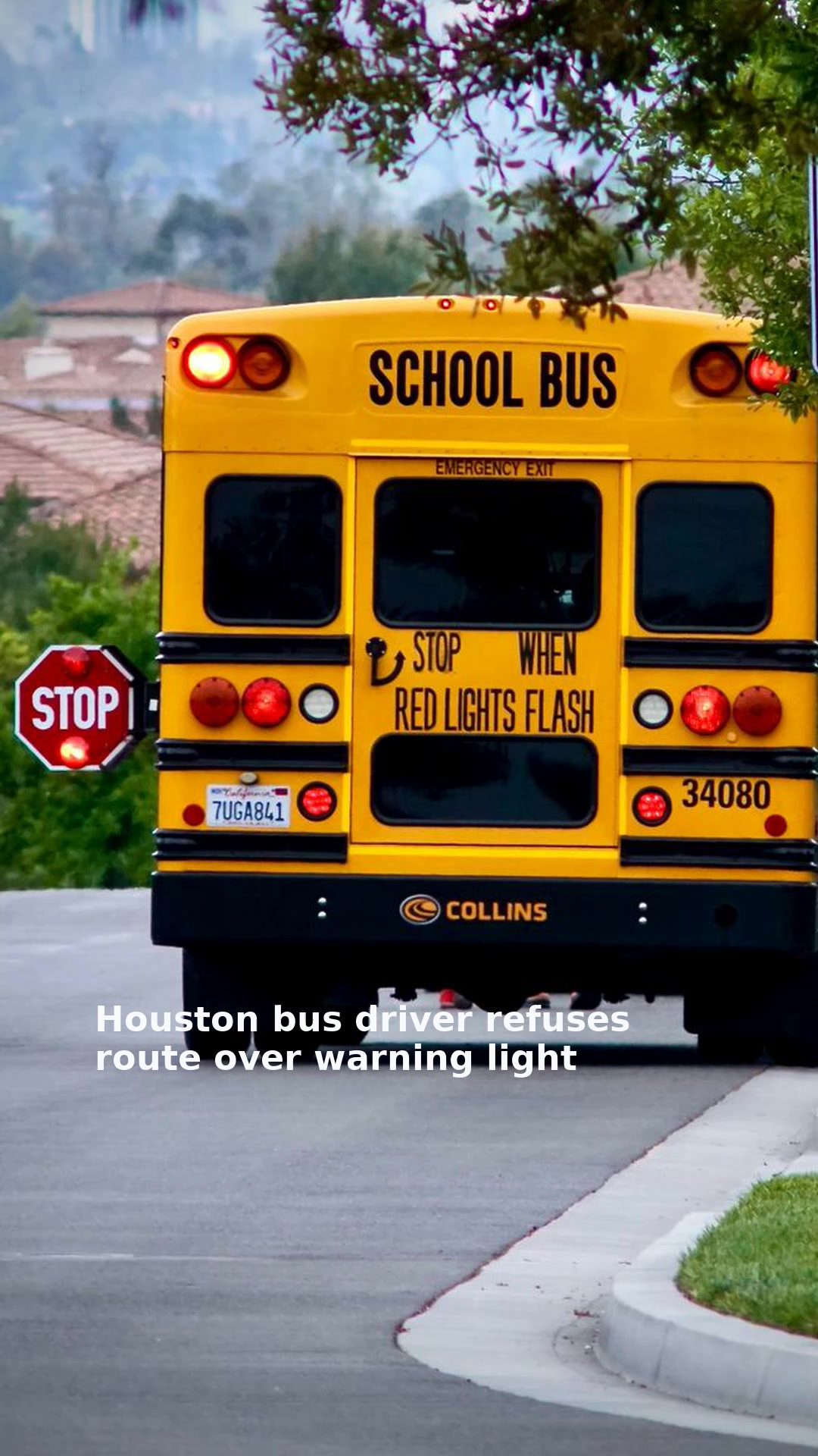 Houston bus driver refuses route over warning light