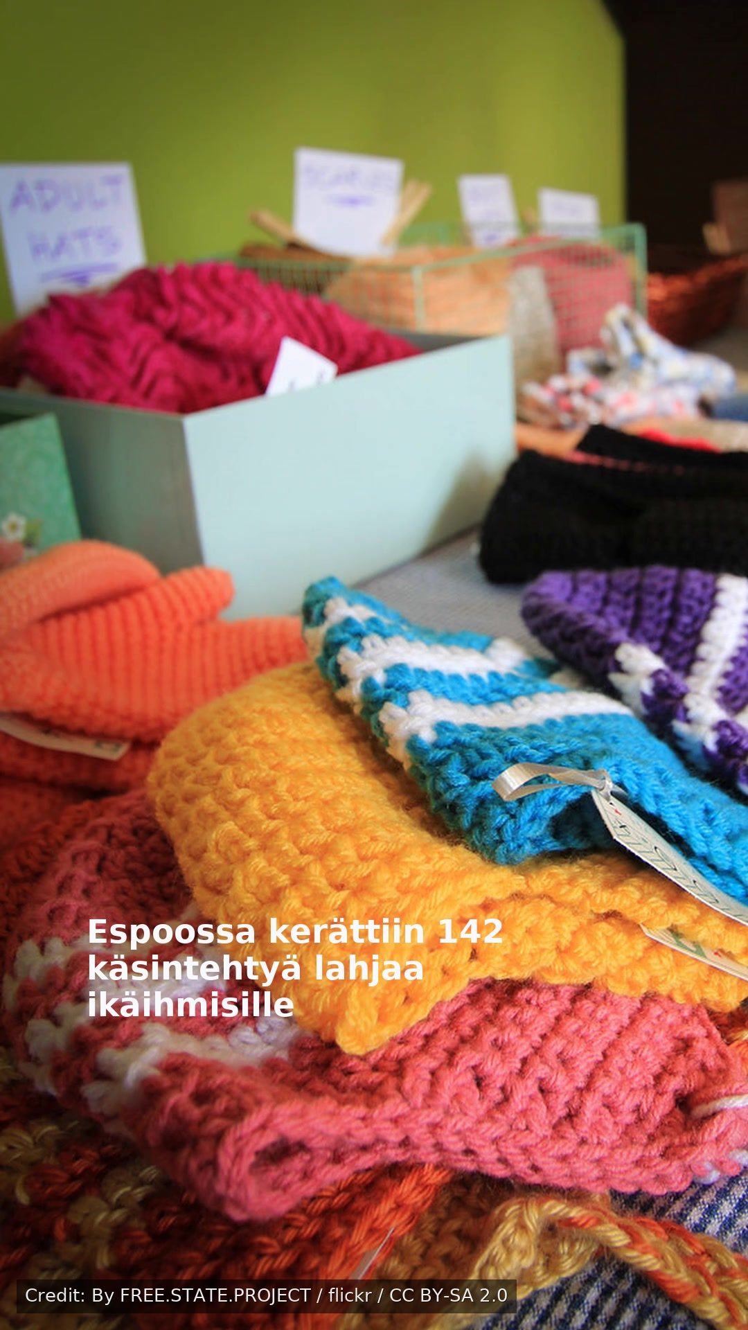 Espoossa kerättiin 142 käsintehtyä lahjaa ikäihmisille