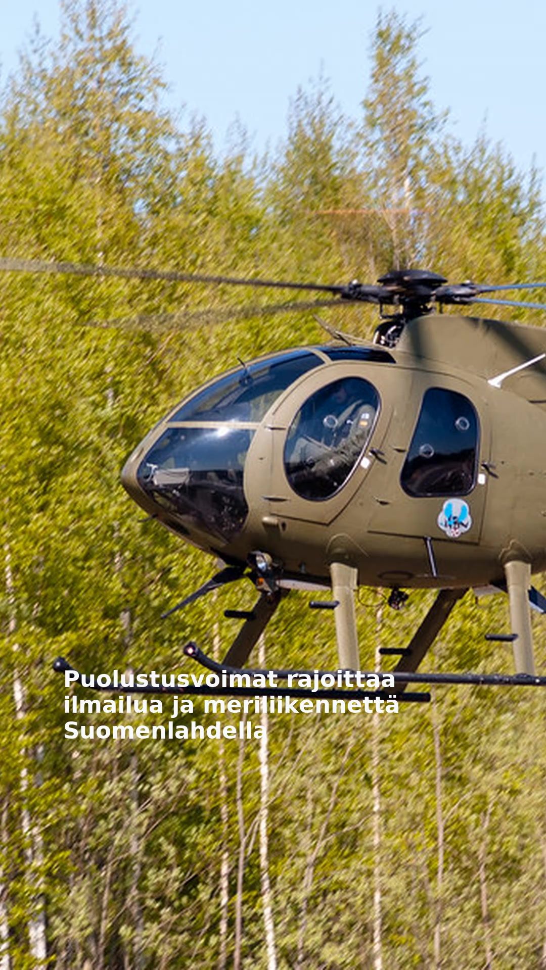 Puolustusvoimat rajoittaa ilmailua ja meriliikennettä Suomenlahdella