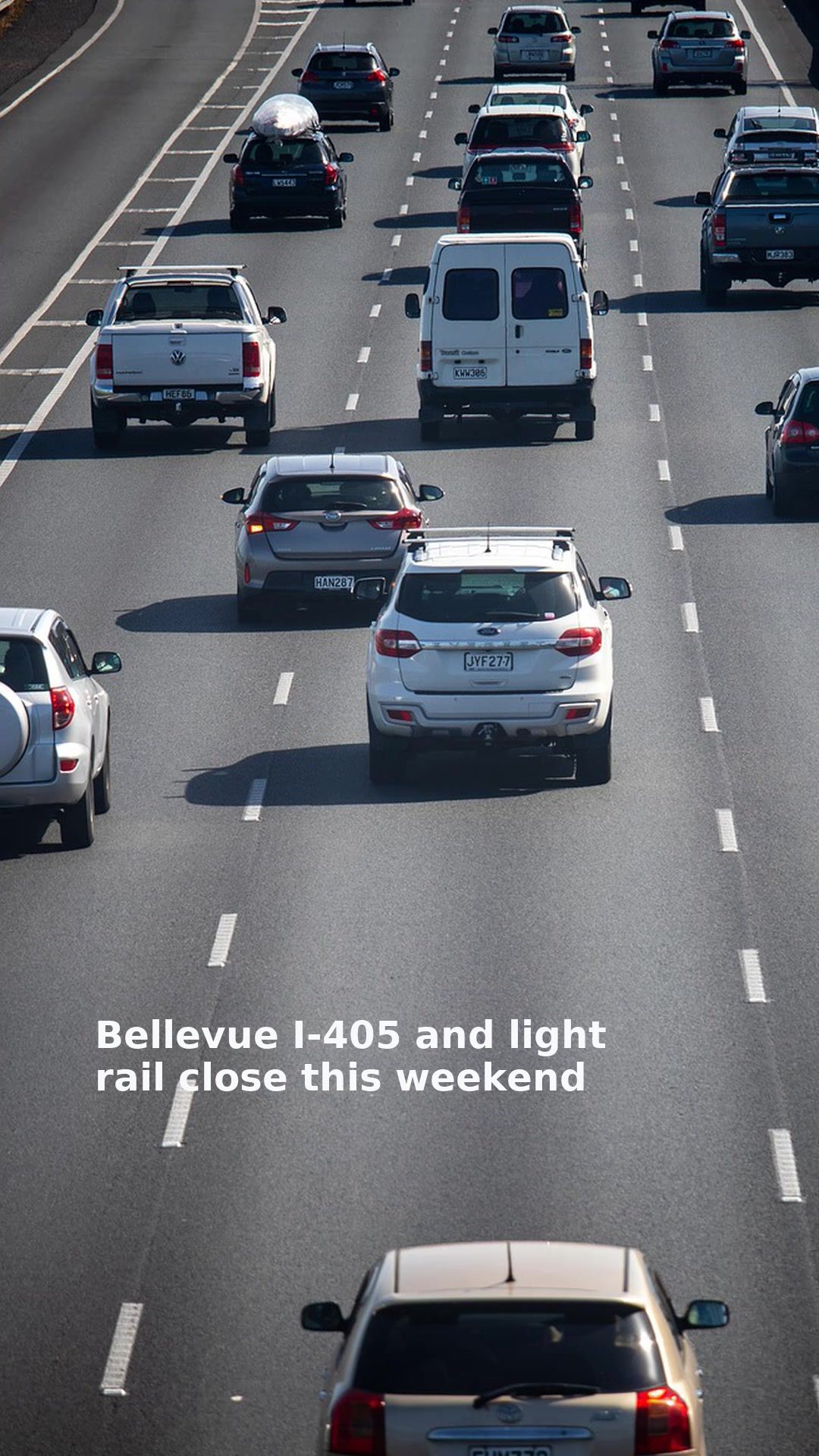 Bellevue I-405 and light rail close this weekend