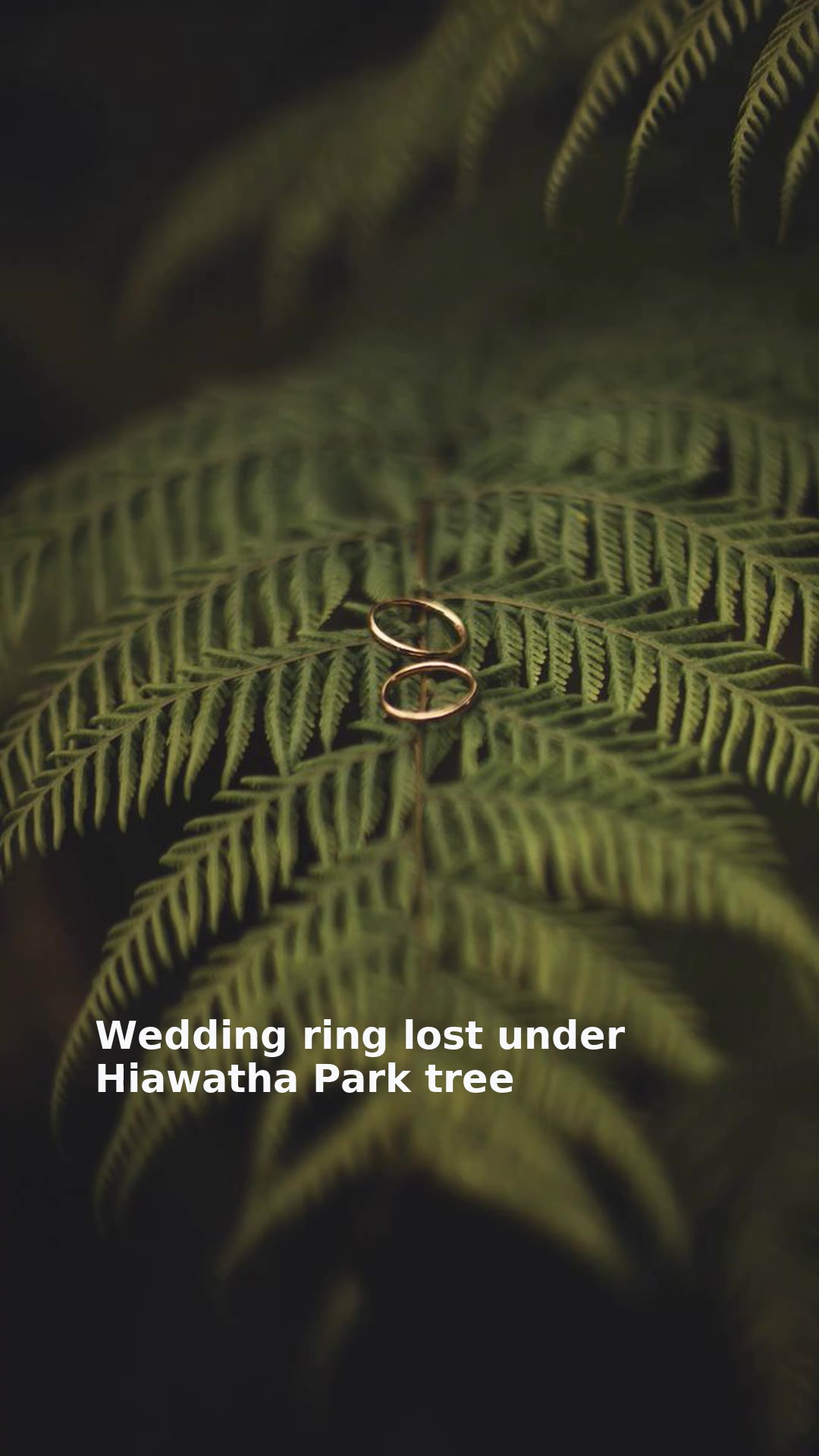 Wedding ring lost under Hiawatha Park tree