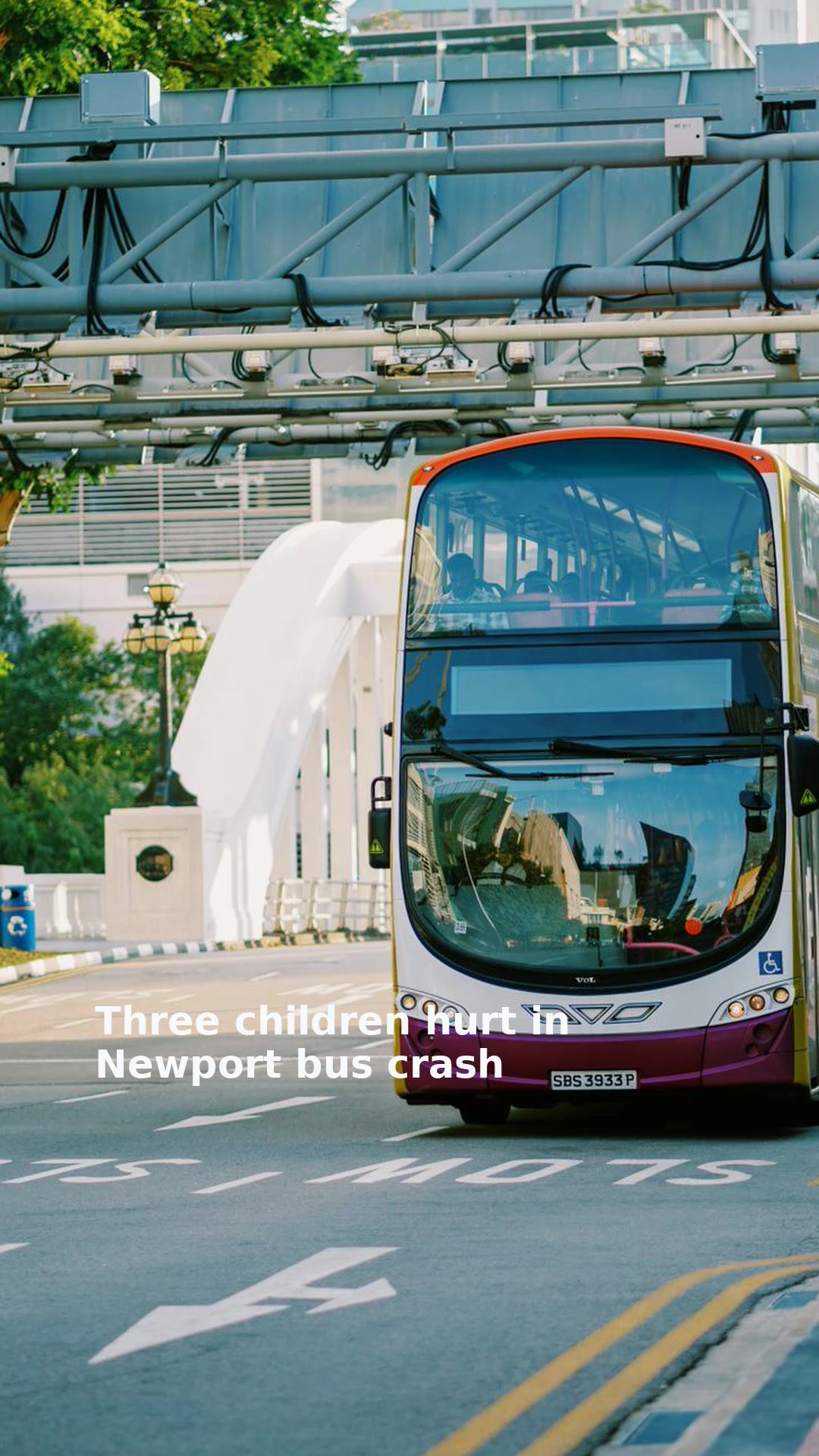 Three children hurt in Newport bus crash
