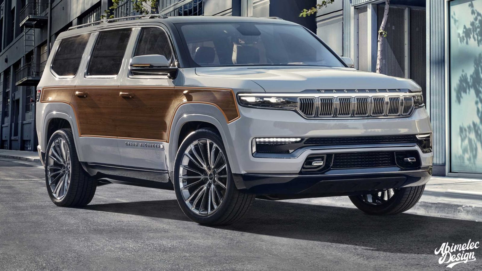 Светящаяся решётка радиатора Jeep Grand Wagoneer Светящаяся решётка радиатора Jeep Grand Wagoneer