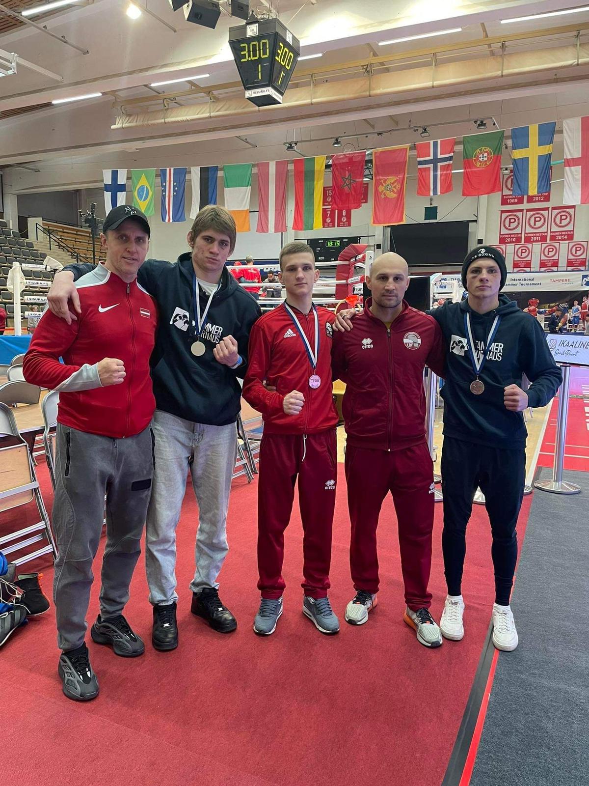 Латвийские боксеры завоевали три медали на чемпионате в Финляндии